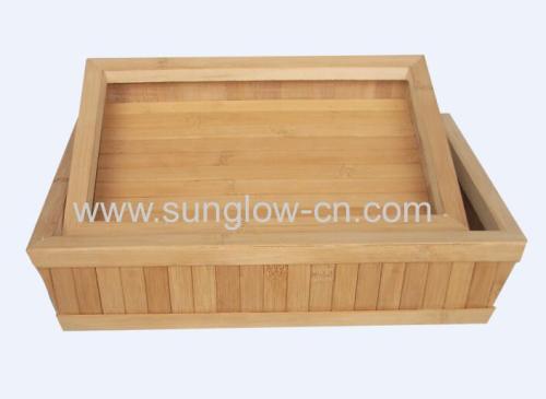 2 Sizes Natural Bamboo Tray