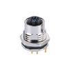 PCB Contact M12 Panel Mount Connector Female 4 Pin Circular Connector With Ground Pin