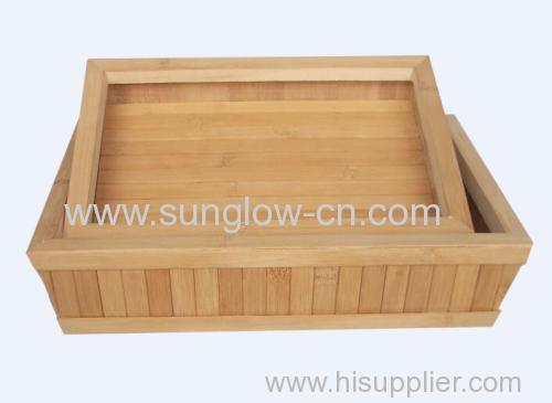 2 Sizes Natural Bamboo Tray