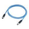 Male To Female Cordsets Profinet Rj45 Connector M12 8 Pin With 2m Blue Color Cable
