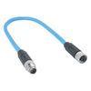 IP68 Ethernet Cable Connectors Male To Female Cordsets Molded With 2M Cat 6a LAN Cable