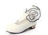 Low heel flower velcro and ankle strap children dress shoes