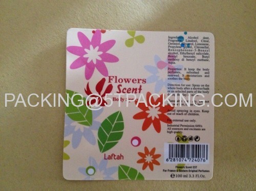 Flowers Scent Bottled Body Spray Glossy Labels