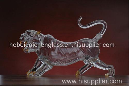 tiger bottle/animal shaped glass bottles/wine bottle in tiger shape