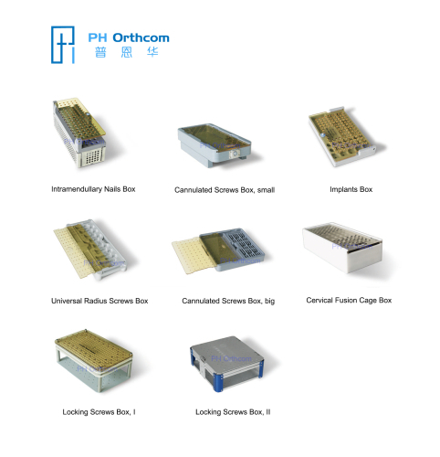 PTEF Autoclavable Screws Boxes Various Types Cannulated Screws Box Maxillofacial Screws Box Intramedulary Nails Box