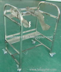 Stainless JUKI Feeder storage cart for JUKI NF/FF/AF/CF series feeders Strong Feeder Trolley With Two Layers