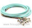 3 Meters Fiber Optic Pigtails Aqua OM2 / OM3 FC 12 Jacketed MM5010Gb For FTTH