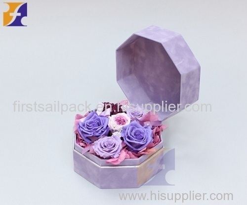 Octagon shaped flower box gift box