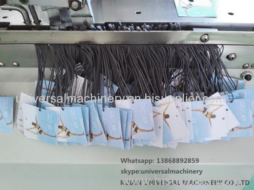 automatic high speed hangtag threading knotting machine/high speed hangtag threader machine/htang tag string machine