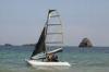 Aluminum Mast Inflatable Sailing Boat Transparent Large Catamaran Sailboats For 4 Persons