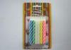Fancy Striped Birthday Candles / Spiral Multi Colored Candles For Festival Party