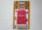 Sweet Red Heart Pattern Print Birthday Candles Flameless Dia 0.3 Inch
