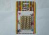 Luxury Metallic Gold Birthday Candles / Screw Swirl Birthday Candles Dripless ISO Certificated