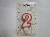Parties Decoration Number 2 Birthday Candle Red Outline With Long Burning Time