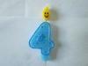 Child Holiday Gift Blue Birthday Candle Number 4 53mm Width With Color Polka Dot