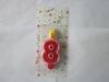 Polka Dots Red 8th Number Birthday Candles Lovely happy Face Birthday Gift For Kids
