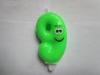 Smile Face Green Number Birthday Candles No.9 Shape 6.7cm Height With Holder