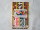 Multi Colored Spiral Birthday Candles 24pcs Dia 0.5 cm 5-8 mins Burning time