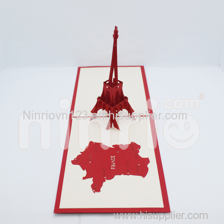 Eiffel tower Pop Up Card Handmade Greeting Card