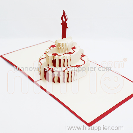 Birthdaycake Pop Up Card Handmade Greeting Card
