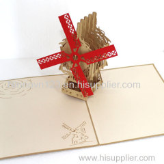 Windmill Pop Up Card Handmade Greeting Card