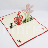 I love mom Pop Up Card Handmade Greeting Card