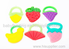 Silicone baby teethers with PP handle