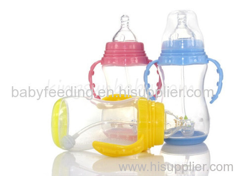 Heat Resistant Plastic Feeding Bottle 320ml with Base Wide Mouth Food Grade