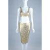 Halter Neck Gold Foil Bandage Dress Two Piece For Cocktail / Club