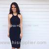 Attractive Breathable Strapless Bandage Dress Halter Backless Knitted Technics