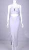 Right Forktailed Maxi Bandage Dress Strapless Two Piece For Club