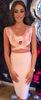 Autumn Beige Two Piece Bandage Dress Pink Hollow Out for lady