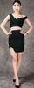 Back Inclined Zipper Two Piece Bandage Dress With Deep Side Split