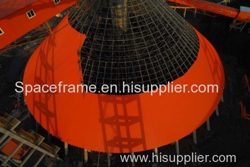 Large Span Steel Space Frame Dry Coal Shed Storage for Cement Plant