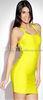 Customized Fluorescent Green Backless Bandage Dress With Cut Out