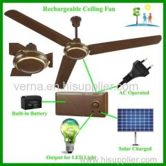 Rechargeable Solar Ceiling Fan Operated by AC power and 12V Battery