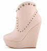 Women clip on studded wedge heel ankle dress boots