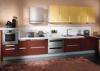 Simple Small Formica Painting Wood Laminate Kitchen Cabinets Wine Red And Yellow Color