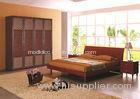 Walnut Colour Veneer Hinged Door Corner Wardrobes For Small Bedrooms Waterproof