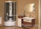 White Lacquer Painted Wooden Veneer Bathroom Vanity Cabinets With Lights