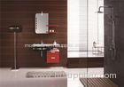 European Style Red Lacquer Bathroom Vanity Cabinets Waterproof Board Free Standing
