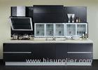 European Style Black Modular PVC Kitchen Cupboards Interior Laminate Finish