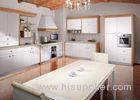 Pure White Thermofoil Modular Kitchen Cabinets For Apartment Traditional Design