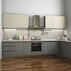 L Shaped Melamine Kitchen Cabinets With Stainless Steel Appliances European Style