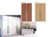 Four Door Soft Close Wardrobe Door Hinges Melamine Finish Aluminum Frame