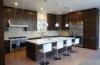 Italian Design Cocoa Kitchen Cabinets Thermofoil Finish For Apartment Project