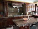 Classic Villa Cherry Wood Kitchen Cabinets With Stainless Steel Appliances