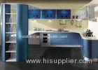 Blue Lacquer Finish Painted Kitchen Cabinets Contemporary Style Hotel Project