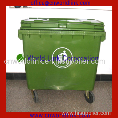 Recycling Outdoor Square Large Plastic Waste Bin With Wheels