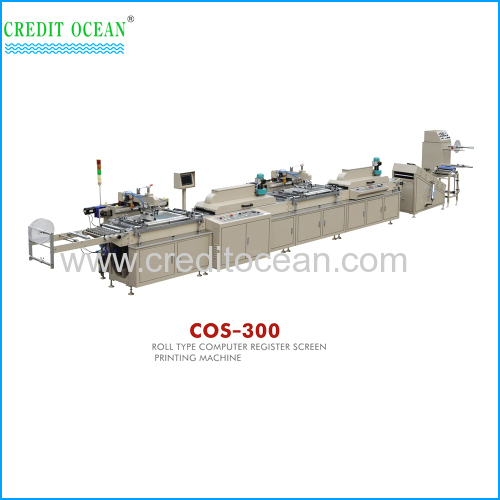 COS300 6 colors professional roll type automatic silk fabric screen printing machine